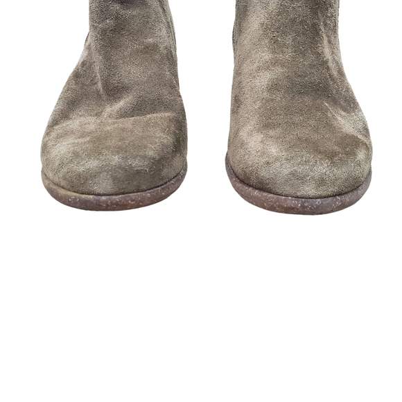 Clarks Artisan Wilrose Jade Olive Taupe Suede Leather Boots Size 8.5 - Picture 7 of 11